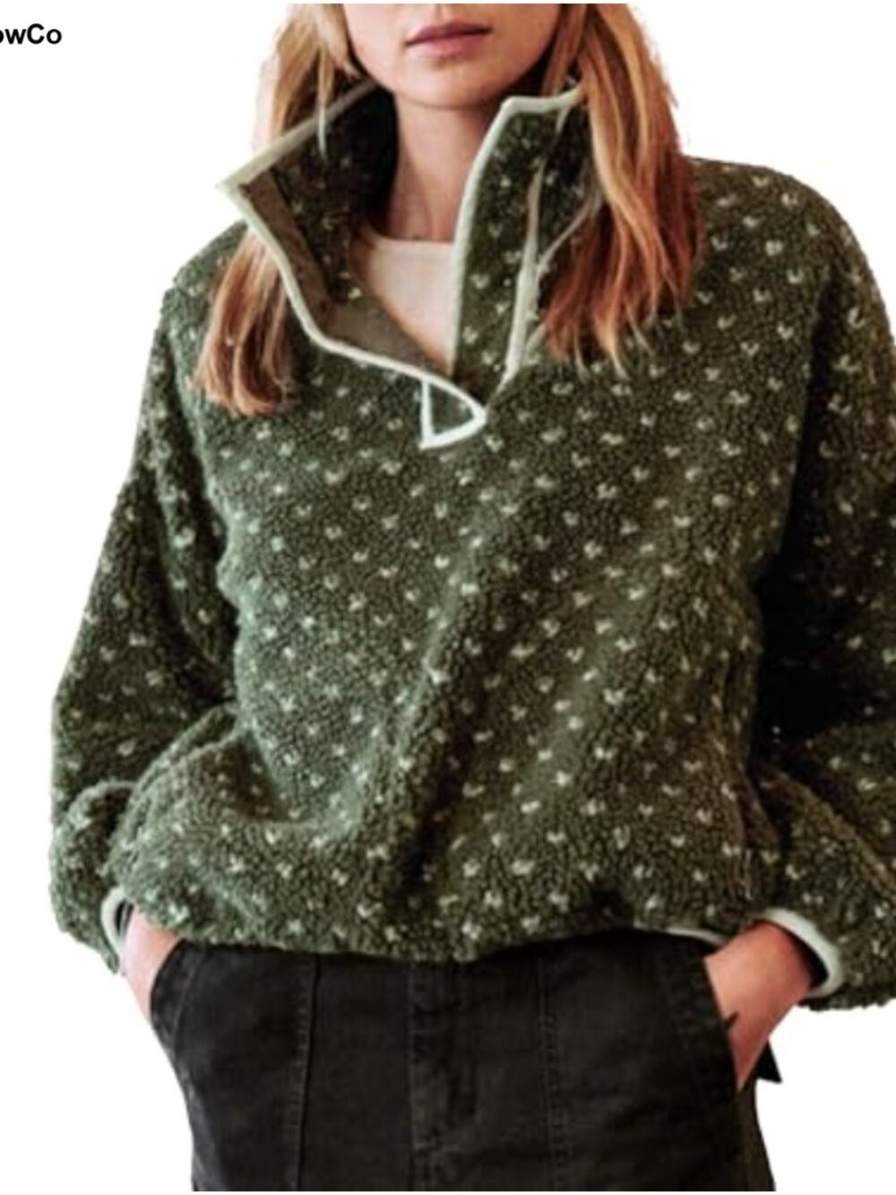 Fleece Pullover Winter Fuzzy High Neck Sherpa Jacket